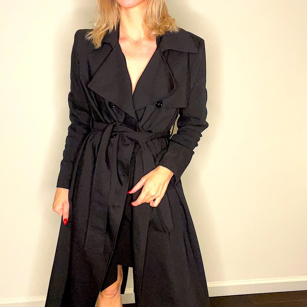 Black trench brand Imperial Italy Dry Cleaned!